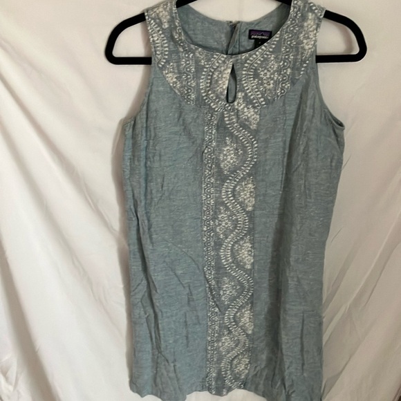 Patagonia Dresses & Skirts - Patagonia: Blue/white floral patterned denim dress- Hemp/cotton blend- size 4